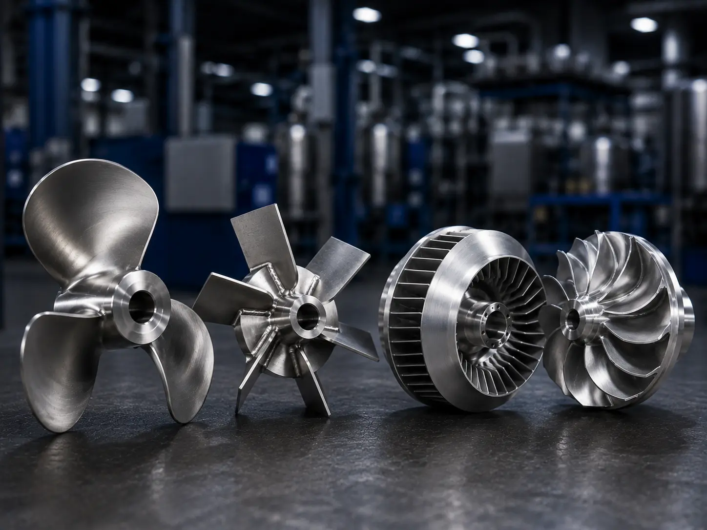 Custom industrial impellers manufactured by Matson — drawing-based OEM and sample reproduction