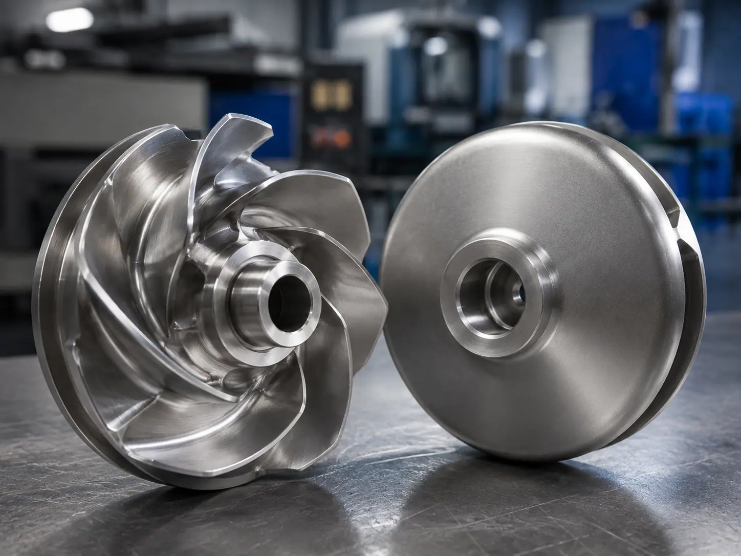 Finished open and closed metal impellers whose geometry must match the approved drawing revision